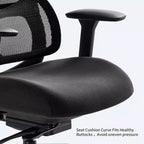 Silla de oficina ergonómica de malla con soporte lumbar 3D, reposacabezas y reposabrazos ajustables