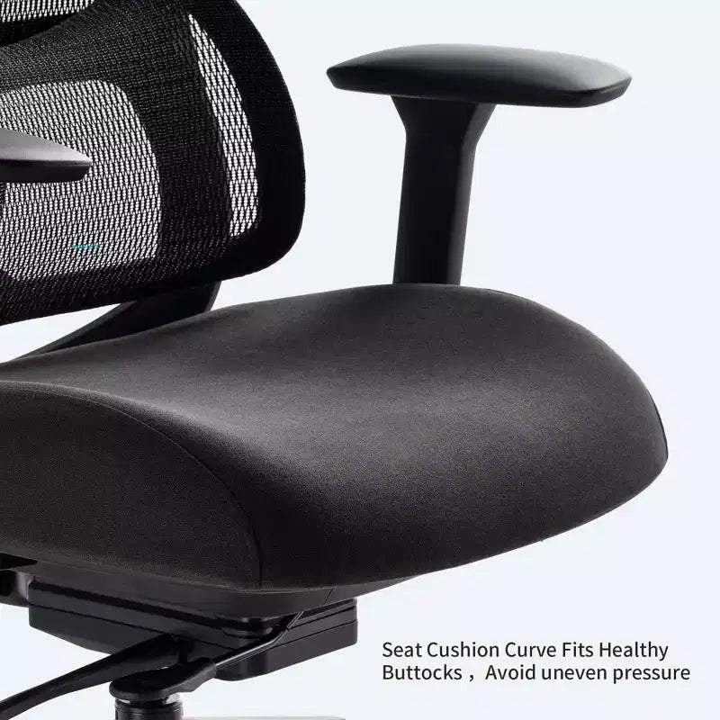 Silla de oficina ergonómica de malla con soporte lumbar 3D, reposacabezas y reposabrazos ajustables