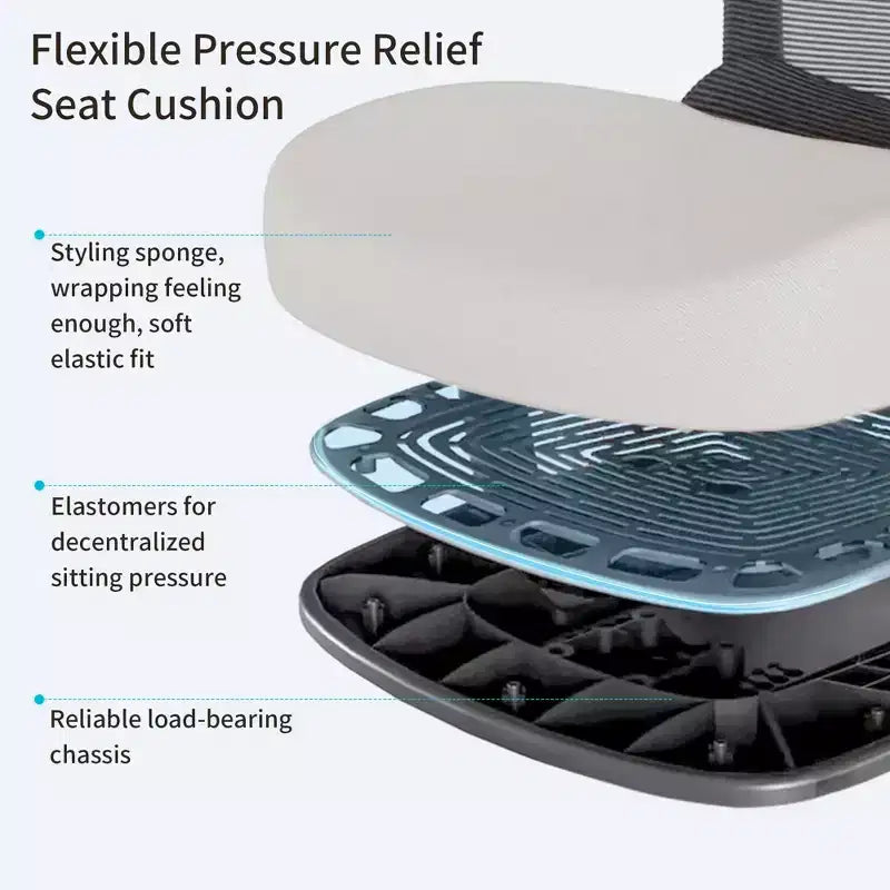 Silla de oficina ergonómica de malla con soporte lumbar 3D, reposacabezas y reposabrazos ajustables