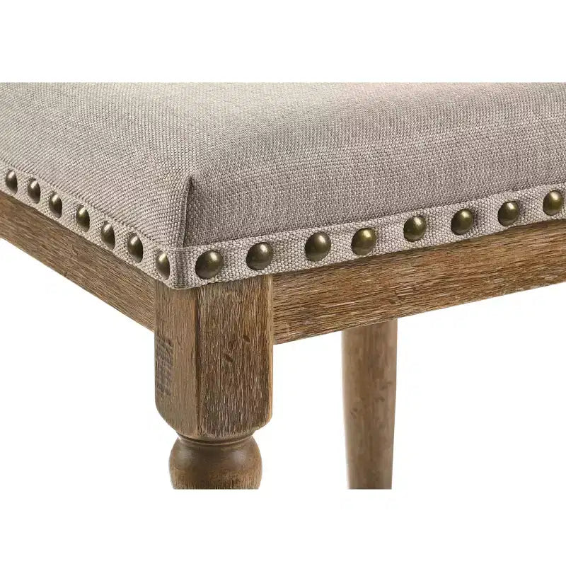 Juego de 2 taburetes de altura de mostrador tapizados en tela, roble envejecido y beige, 24"