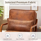 Sillón Acentual de Madera Maciza de Mediados de Siglo con Tapicería y Cojín de Soporte Lumbar