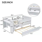 Cama Nido Twin con Cajones, Nido, Cabecero, Mesa de Almacenamiento, Carga USB