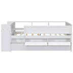Cama Nido Twin con Cajones, Nido, Cabecero, Mesa de Almacenamiento, Carga USB