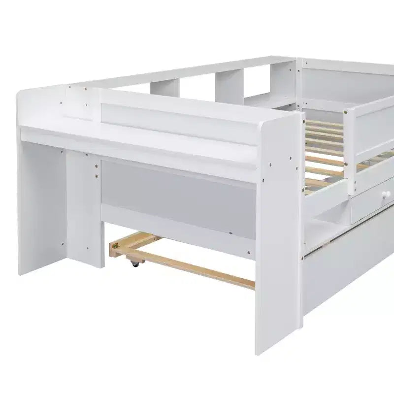 Cama Nido Twin con Cajones, Nido, Cabecero, Mesa de Almacenamiento, Carga USB