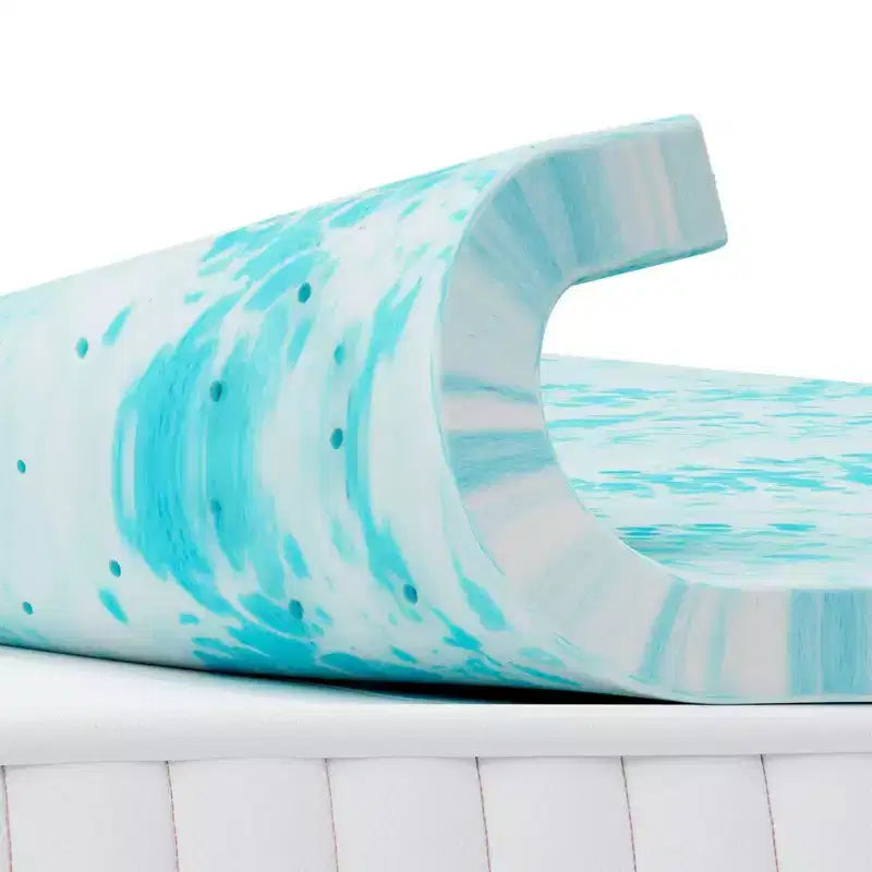 Colchón de Espuma Viscoelástica Azul de 3 Pulgadas Tamaño Queen para una Comodidad Suprema C Solución de Descanso Premium