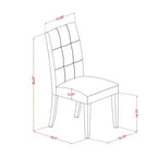 Juego de mesa de comedor redonda de 5 piezas con tablero abatible y 4 sillas, madera de caucho blanca lino