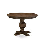 Juego de comedor redondo de 7 piezas con 6 sillas de madera de caucho jacobina envejecida