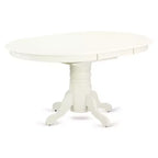 Juego de mesa de comedor ovalada de 7 piezas con 6 sillas de lino blanco de caucho asiático