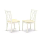 Juego de mesa de comedor ovalada de 7 piezas con 6 sillas de lino blanco de caucho asiático