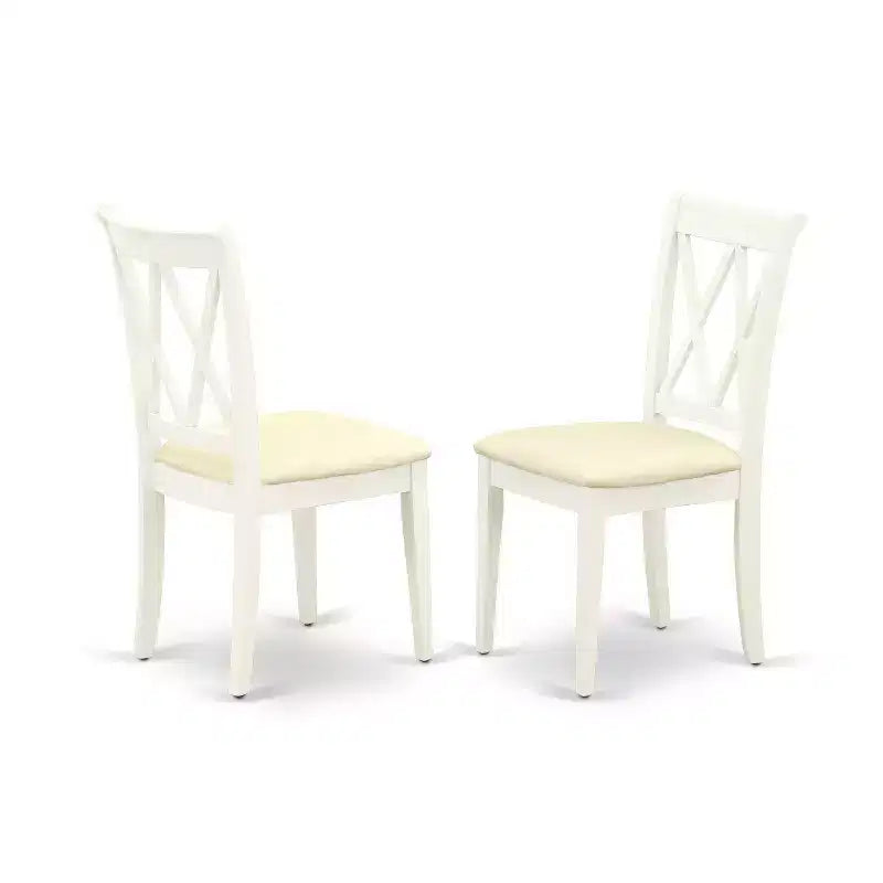 Juego de mesa de comedor ovalada de 7 piezas con 6 sillas de lino blanco de caucho asiático