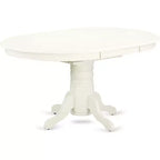 Juego de mesa de comedor ovalada de 7 piezas con 6 sillas de lino blanco de caucho asiático