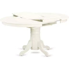 Juego de mesa de comedor ovalada de 7 piezas con 6 sillas de lino blanco de caucho asiático