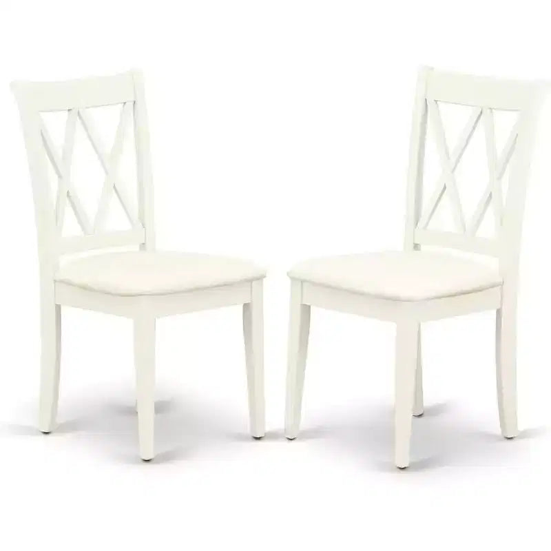 Juego de mesa de comedor ovalada de 7 piezas con 6 sillas de lino blanco de caucho asiático