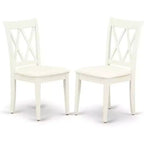 Juego de mesa de comedor ovalada de 7 piezas con 6 sillas de lino blanco de caucho asiático