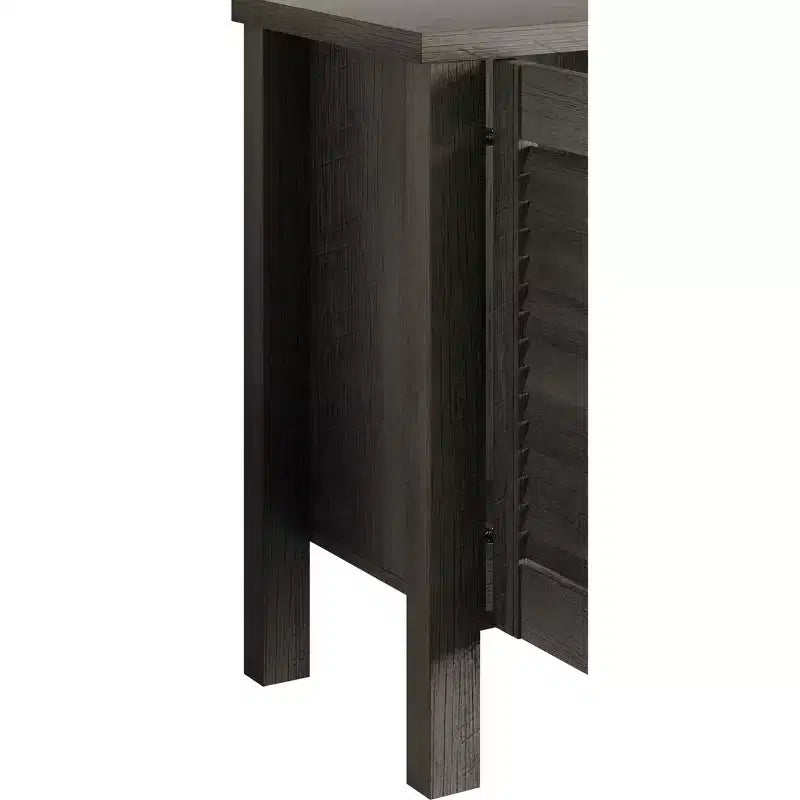 Consola para TV de 60" con puertas de armario de persiana y estantes abiertos