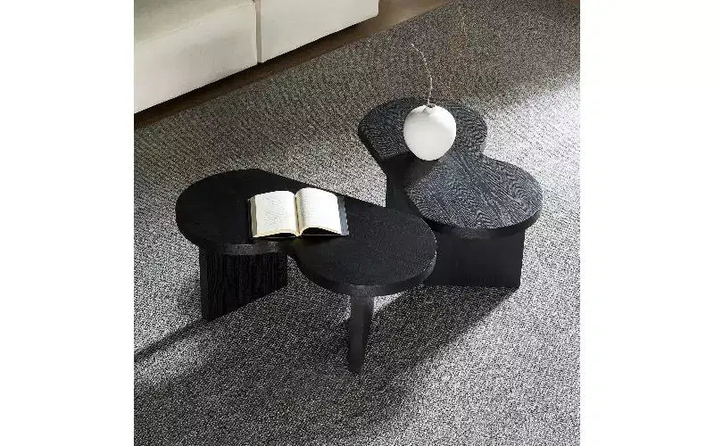 TUYOHW Mesa de centro dividida en forma de mariposa, mesa moderna de 36 mm de grosor para sala de estar y dormitorio, mesa auxiliar de MDF con forma de mariposa