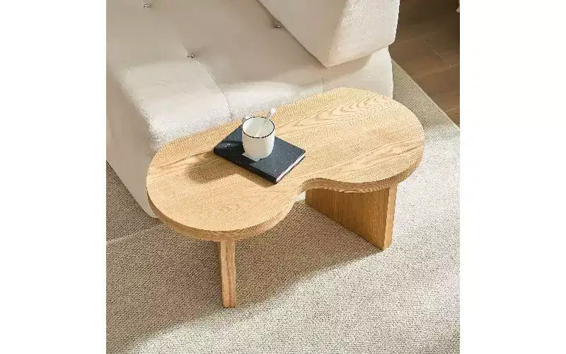 TUYOHW Mesa de centro dividida en forma de mariposa, mesa moderna de 36 mm de grosor para sala de estar y dormitorio, mesa auxiliar de MDF con forma de mariposa