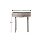 Mesa auxiliar redonda de madera manufacturada, HomeRoots 20, color marrón