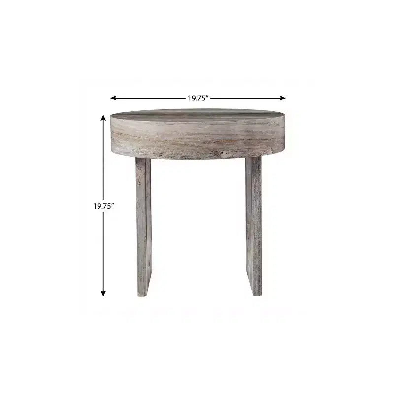 Mesa auxiliar redonda de madera manufacturada, HomeRoots 20, color marrón