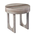 Mesa auxiliar redonda de madera manufacturada, HomeRoots 20, color marrón