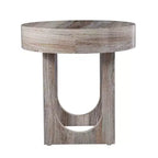 Mesa auxiliar redonda de madera manufacturada, HomeRoots 20, color marrón