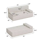 Sofá cama multifuncional convertible de 79" con cojín de espuma