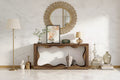 63 Modern Console Table with Wave Design, Narrow Entryway Table, 2-Tier Sofa Table for Living Room or Hallway-Panipeachy