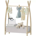 BALHAM TRADE-Girls Toddler Kids Clothing Rack Dress Up Storage Closet Single Row with Hanging