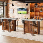 Mesa de bar de 63" de altura de mostrador con 2 estantes de almacenamiento, capacidad para 4-8 personas, color negro