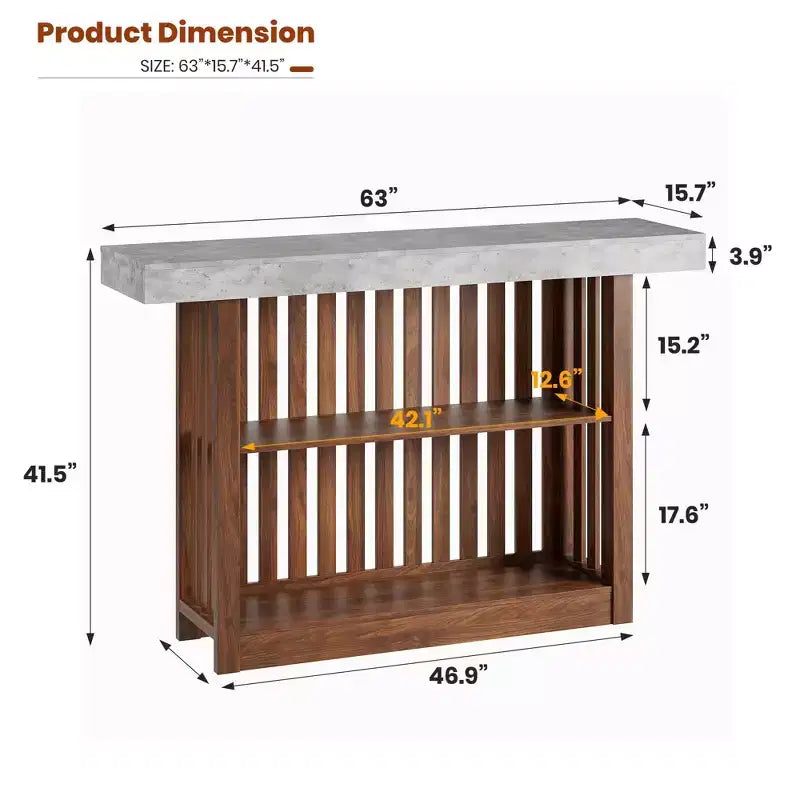 Mesa de bar de 63" de altura de mostrador con 2 estantes de almacenamiento, capacidad para 4-8 personas, color negro