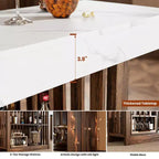 Mesa de bar de 63" de altura de mostrador con 2 estantes de almacenamiento, capacidad para 4-8 personas, color negro