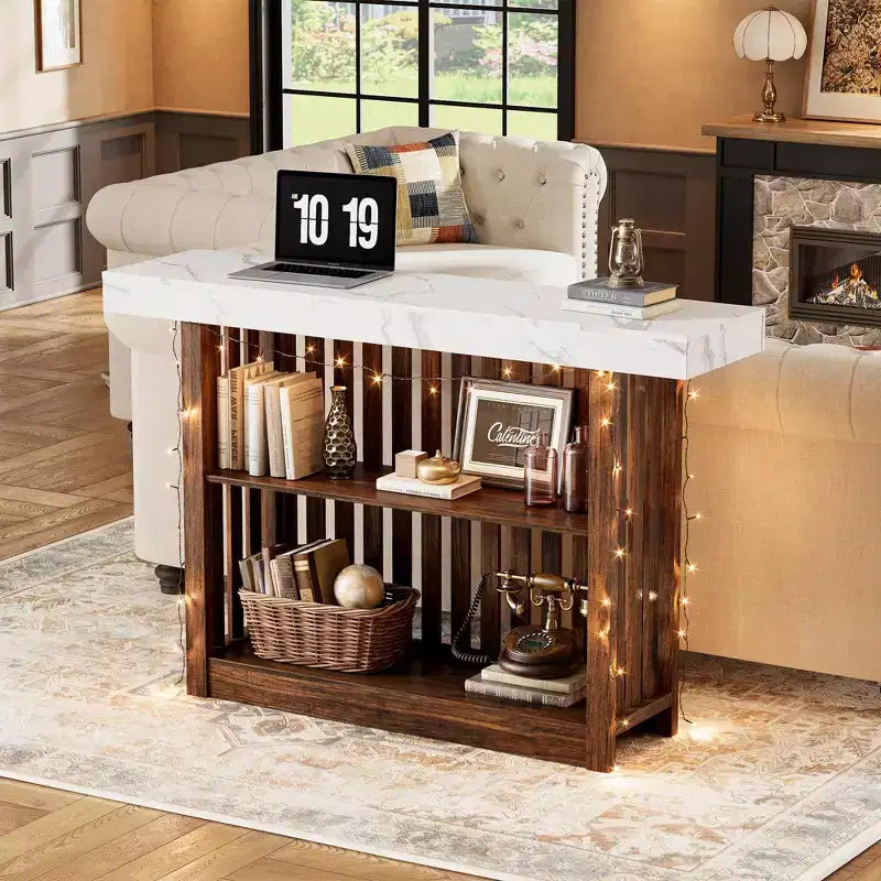 Mesa de bar de 63" de altura de mostrador con 2 estantes de almacenamiento, capacidad para 4-8 personas, color negro