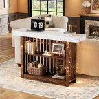 Mesa de bar de 63" de altura de mostrador con 2 estantes de almacenamiento, capacidad para 4-8 personas, color negro