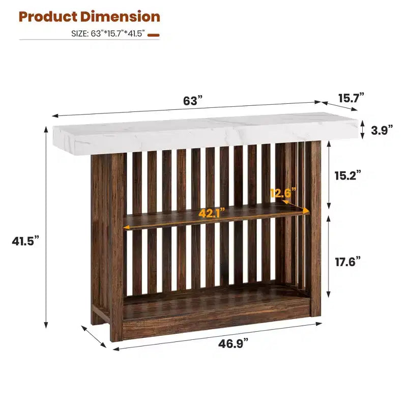 Mesa de bar de 63" de altura de mostrador con 2 estantes de almacenamiento, capacidad para 4-8 personas, color negro