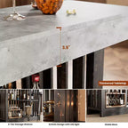 Mesa de bar de 63" de altura de mostrador con 2 estantes de almacenamiento, capacidad para 4-8 personas, color negro