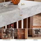 Mesa de bar de 63" de altura de mostrador con 2 estantes de almacenamiento, capacidad para 4-8 personas, color negro