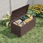 Caja de cubierta de resina grande, impermeable, de 73 galones, con cerradura, para almacenamiento exterior
