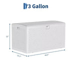 Caja de cubierta de resina grande, impermeable, de 73 galones, con cerradura, para almacenamiento exterior