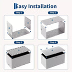Caja de cubierta de resina grande, impermeable, de 73 galones, con cerradura, para almacenamiento exterior