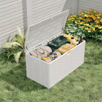 Caja de cubierta de resina grande, impermeable, de 73 galones, con cerradura, para almacenamiento exterior