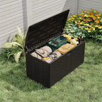 Caja de cubierta de resina grande, impermeable, de 73 galones, con cerradura, para almacenamiento exterior