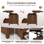 Coolmee - Mesa de centro elevable de 40 pulgadas, mesa de centro convertible multifuncional con cajones y compartimento oculto, se convierte en mesa de comedor