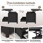 Coolmee - Mesa de centro elevable de 40 pulgadas, mesa de centro convertible multifuncional con cajones y compartimento oculto, se convierte en mesa de comedor