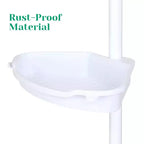 Estantería esquinera para baño, estante ajustable de cuatro niveles, organizador de ducha a prueba de óxido, soporte de bañera de pie, con barra telescópica