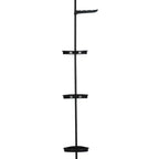 Bathroom Corner Shelf, Four-Tier Adjustable Shelf, Rust-Proof Shower Storage Rack, Floor-Standing Bathtub Support, with Telescopic Rod