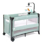 Karl Home 3 In 1 Baby Bassinets Crib Bedside Sleeper in Green With Mattress And Sheet