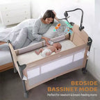 Cuna Moisés de Bebé 3 en 1 con Colchón y Sábana, Beige