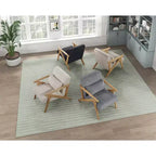 Sillón Decorativo Moderno GDFStudio Mason con Estructura de Madera de Caucho y Tapizado de Pana con Cojín