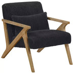 Sillón Decorativo Moderno GDFStudio Mason con Estructura de Madera de Caucho y Tapizado de Pana con Cojín