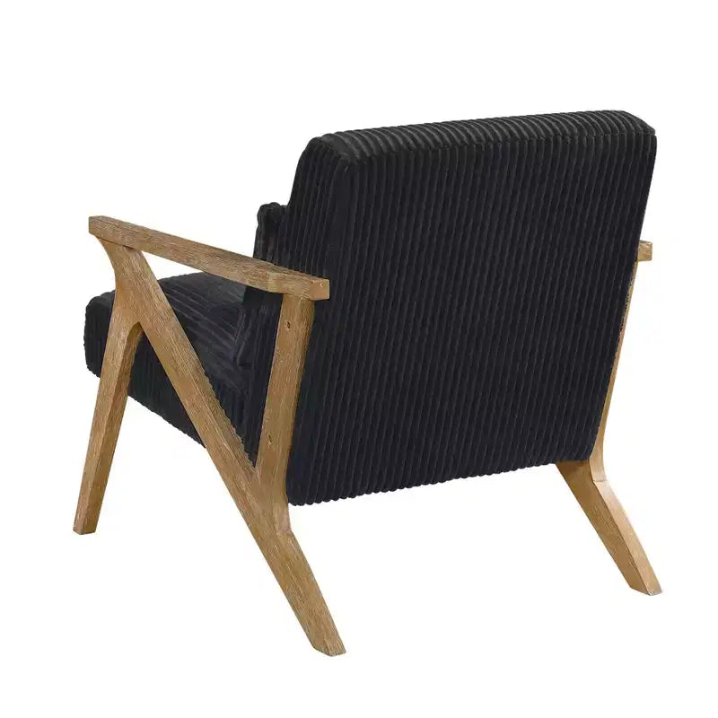 Sillón Decorativo Moderno GDFStudio Mason con Estructura de Madera de Caucho y Tapizado de Pana con Cojín